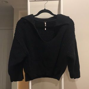 Free People cropped black sweater